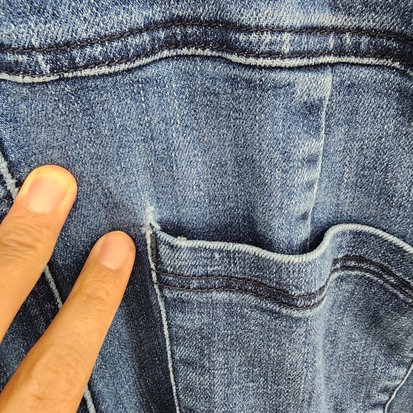 Free People Women's Zip Front Tapered Leg Denim Dungarees - Picture 8 of 10